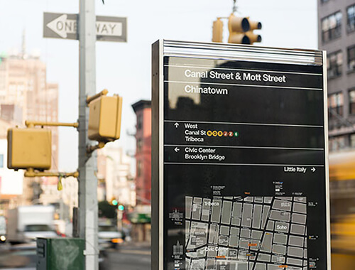 top half of a wayfinding totem.