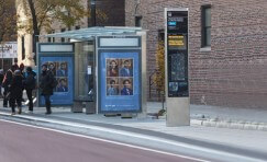 New York SBS wayfinding totem.