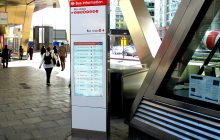 Bus information wayfinding totem.