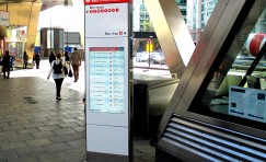 Bus information wayfinding totem.