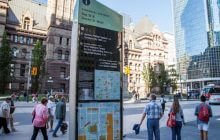 Toronto wayfinding signage totem.