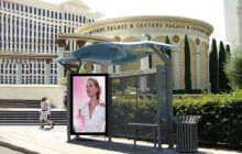 digital 6 sheet outdoor display on side of bus shelter.
