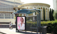 digital 6 sheet outdoor display on side of bus shelter.