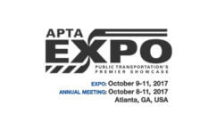 Advertisement image for the APTA Expo 2017 in black writing on a white background.